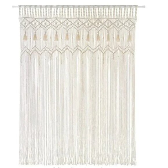 Urban Outfitters Handmade Boho Large Woven Macrame Wall Hanging Curtain